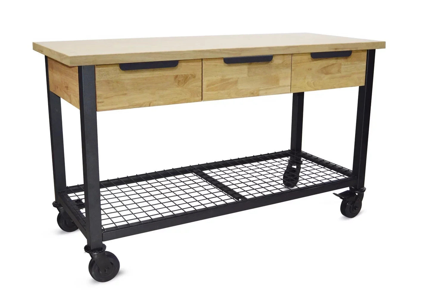 & Industrial 62" Rove Wood Metal Workbench