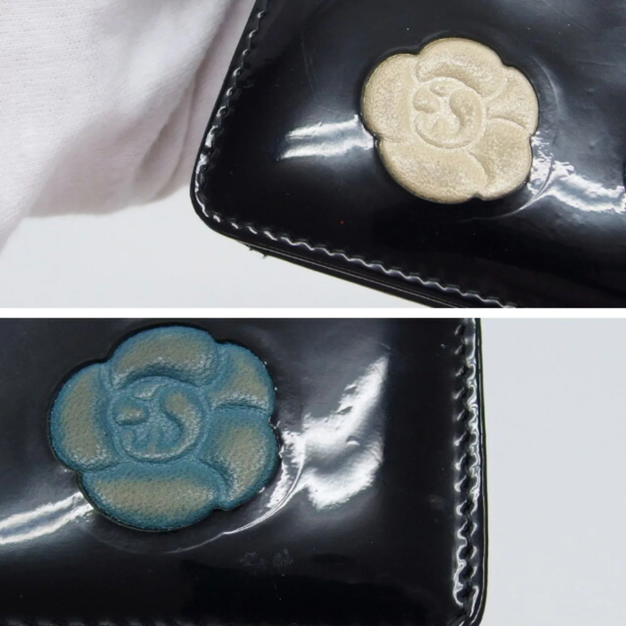 palette camellia makeup (Fair) blue wallet long Pre-Owned bi-fold