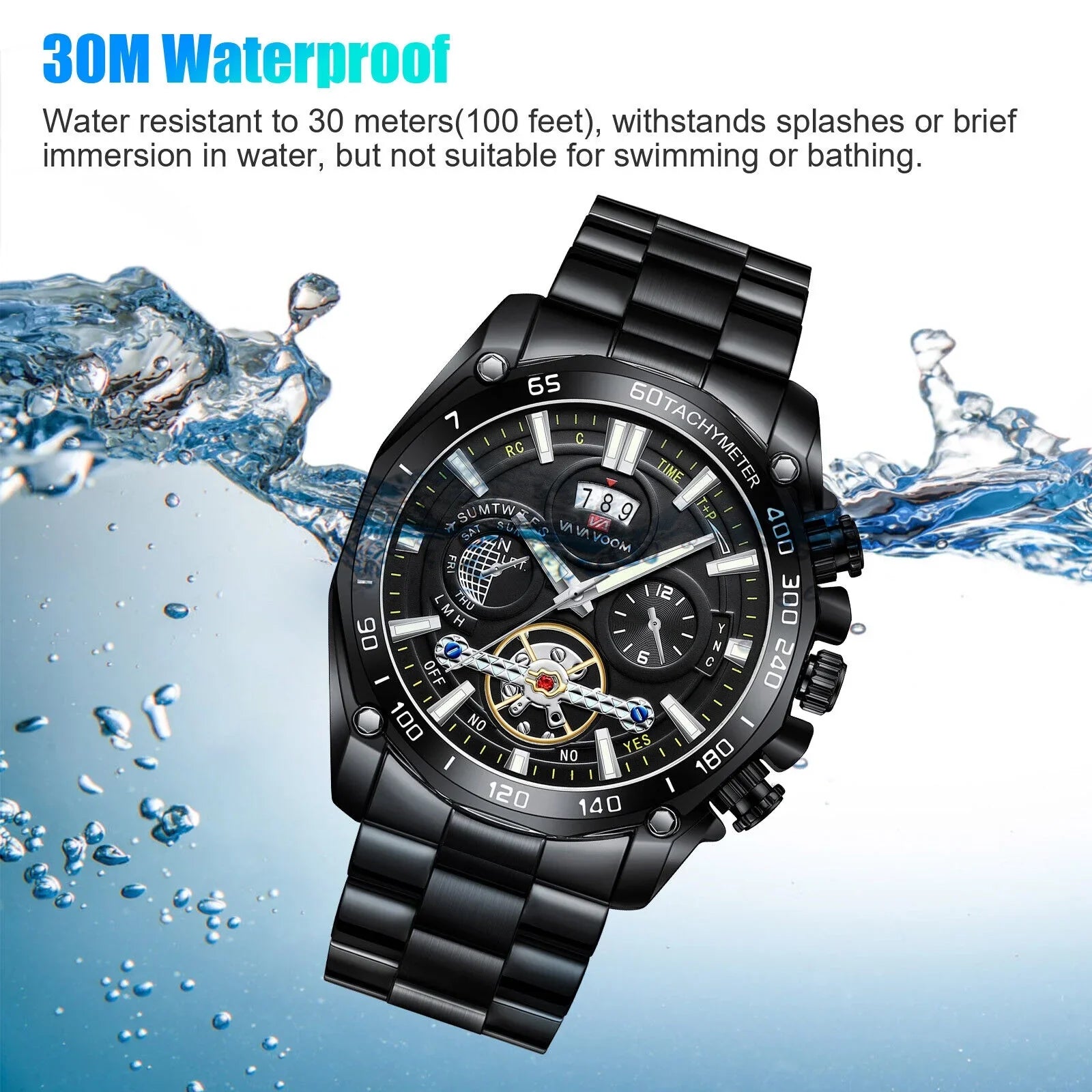 Watch Men's Luxury Quartz Steel Luminous Waterproof Classic Stainless Wristwatch