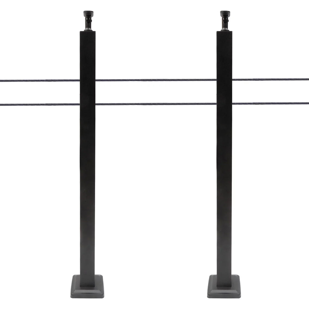 Level Cable Level 36''x2''x2'' Fence Stainless Post for Cable Square Concrete System Deck Two Post Sides Railing Railing Steel Wood Pre-Drilled