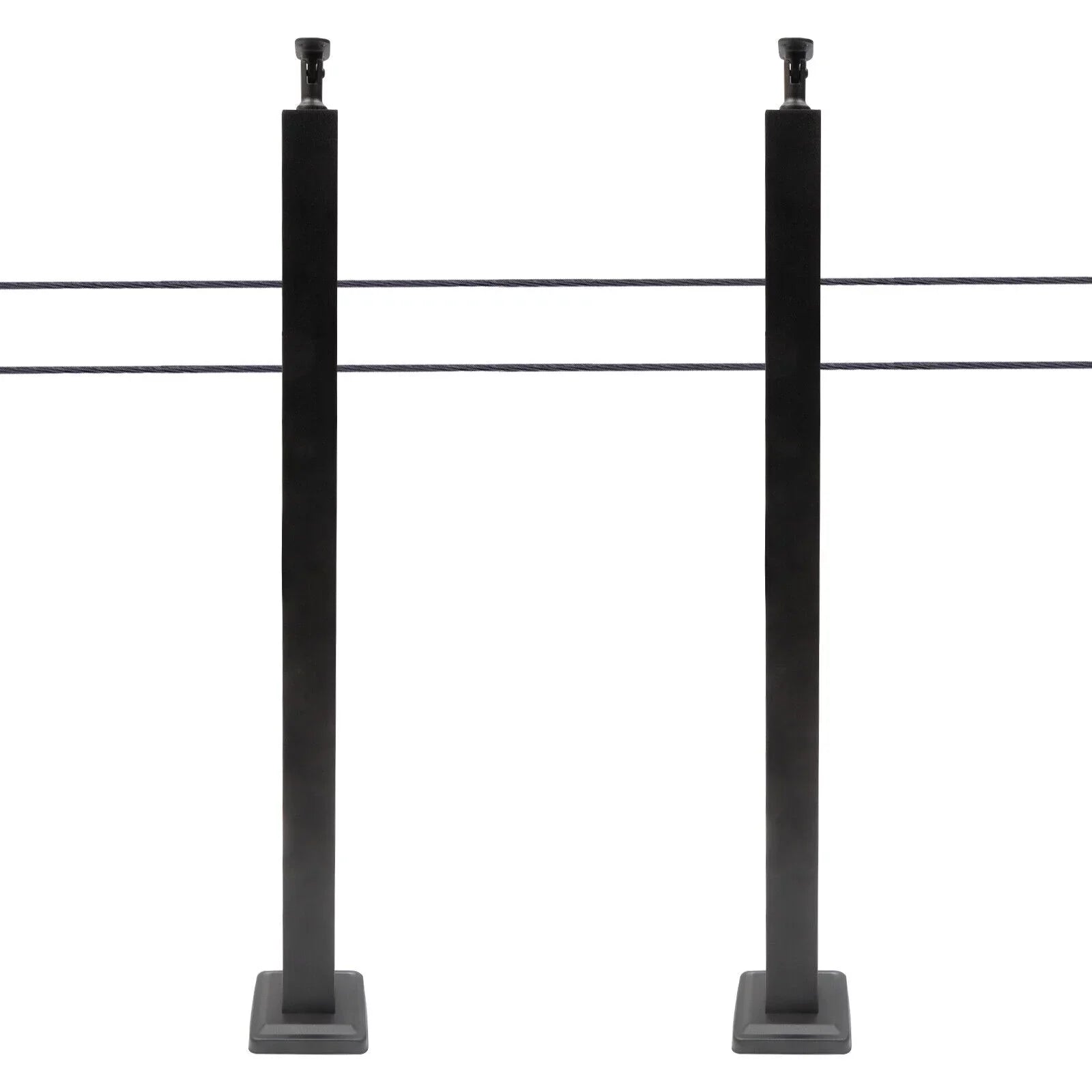Level Cable Level 36''x2''x2'' Fence Stainless Post for Cable Square Concrete System Deck Two Post Sides Railing Railing Steel Wood Pre-Drilled
