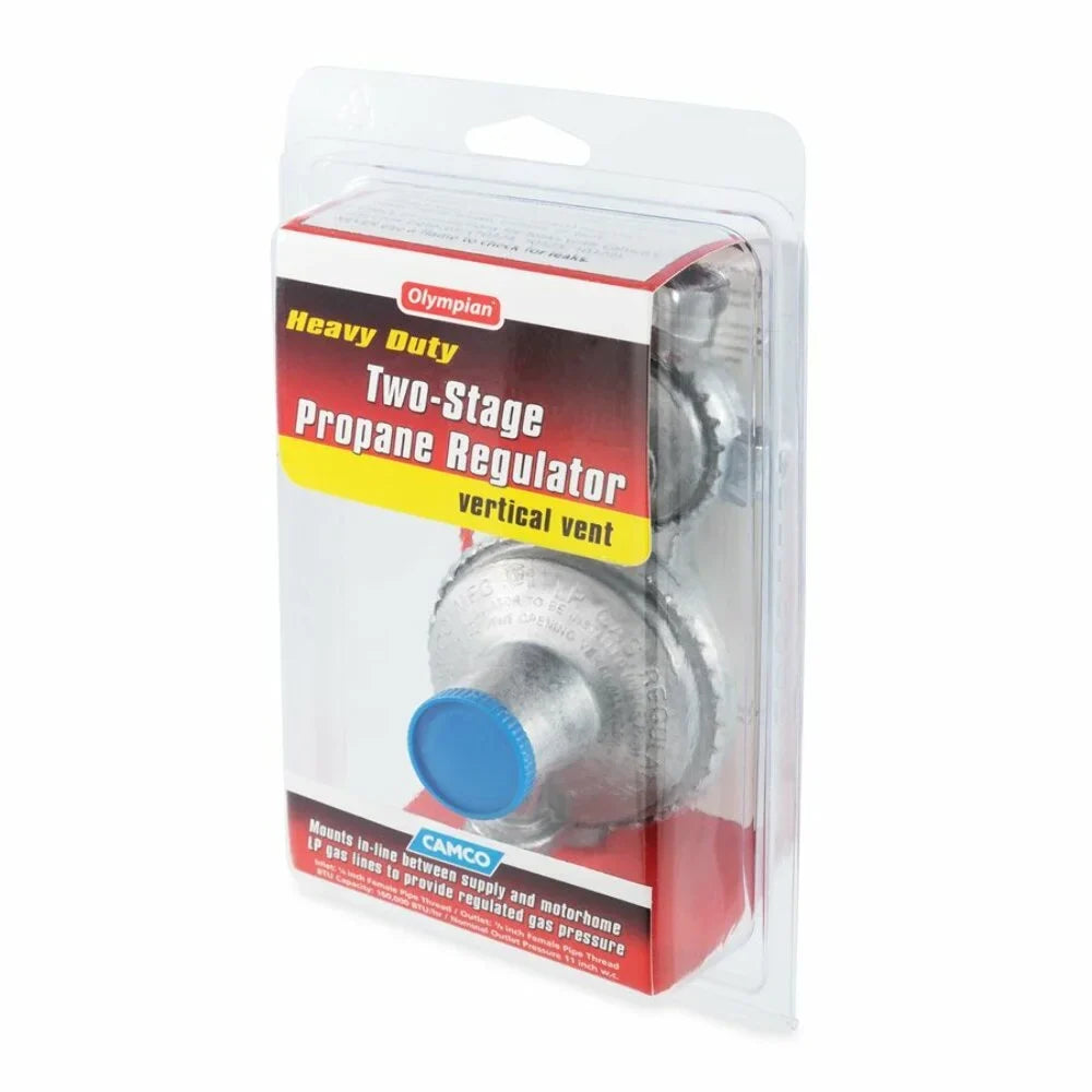 Regulator 2-Stage RV Propane Camco - Silver (59313) Vertical