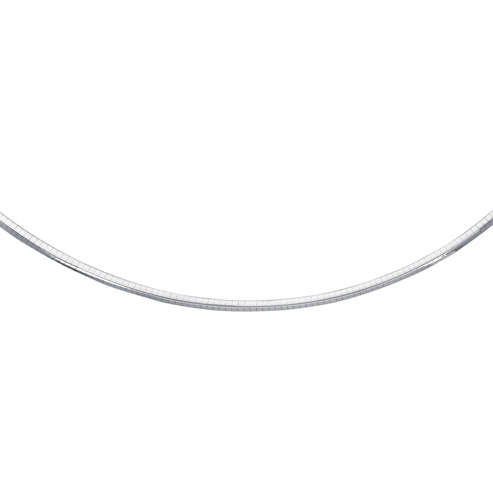 Sterling Omega Round JewelStop Necklace Clasp Classic Rhodium 18" Claw w/Lobster Silver mm 4