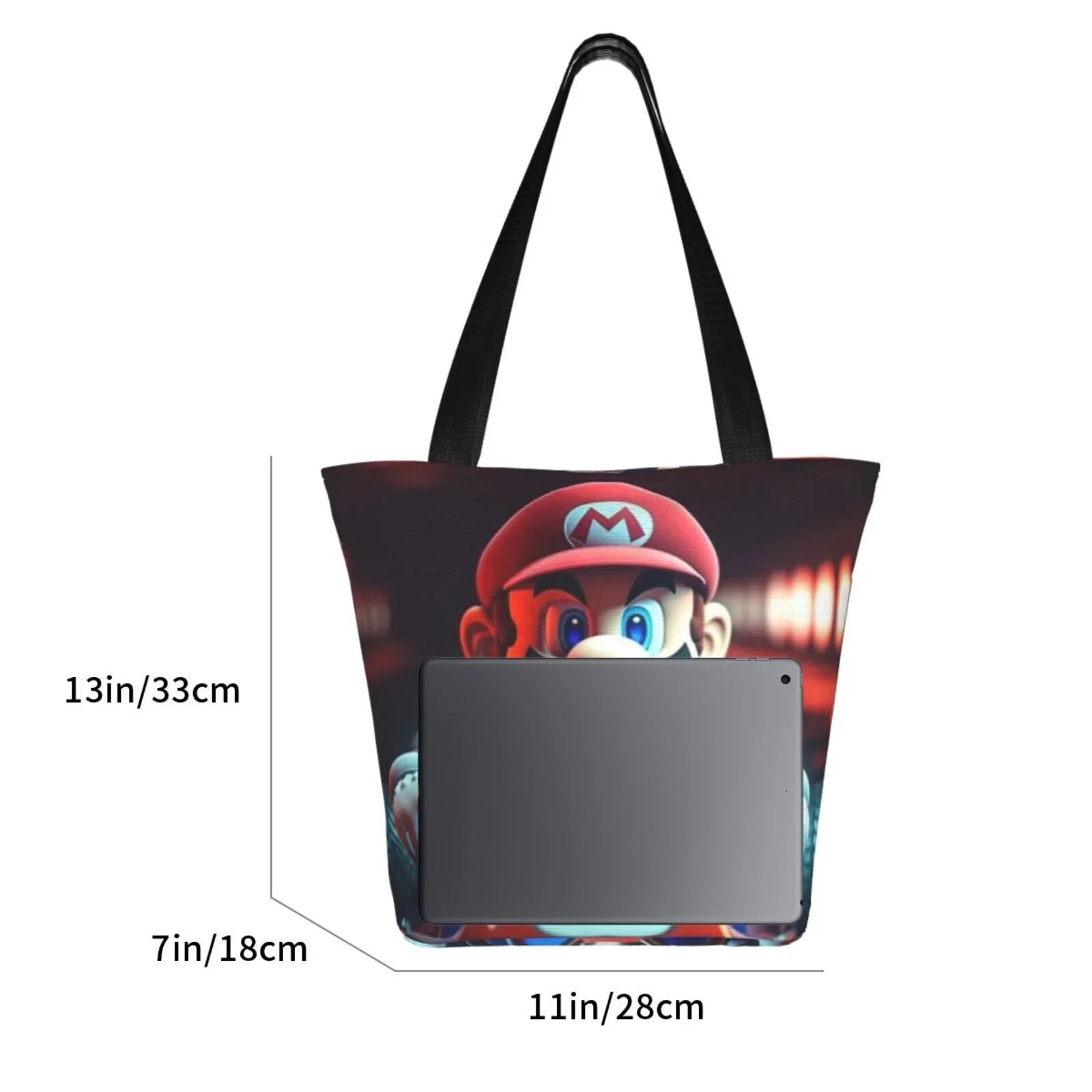 Mario Beach Adventure Shopping Work Travel Women's Shoulder Bag Capacity School Handbag Business Game Large Super For Tote