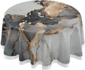 Abstract Fluid Round Table /BBQ/Picnic Table Covers 60In,Waterproof Tablecloth 60" Dreamtimes Zipper,Party Painting Backyard for Cloths exterior with Hole Natural and Umbrella Luxury Round Patio Art