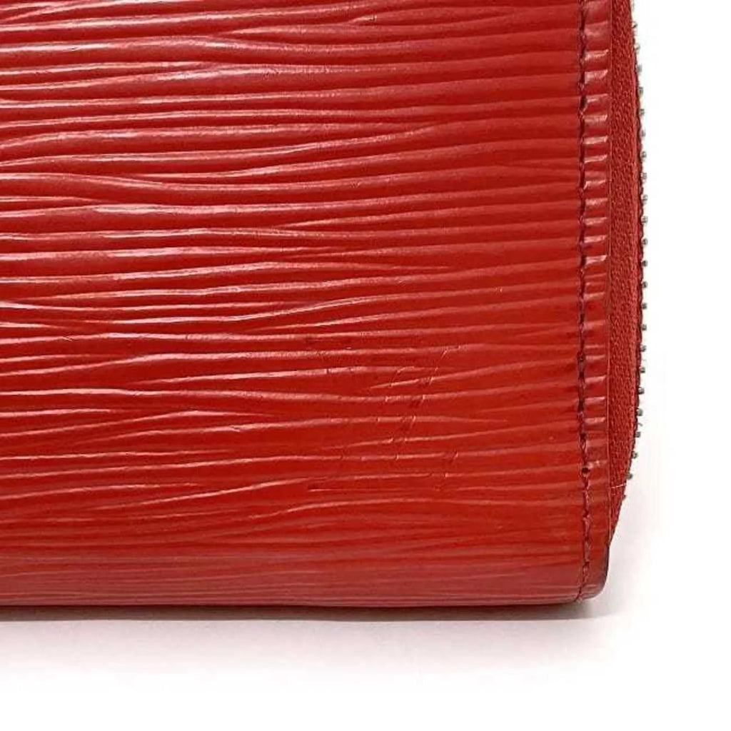 Clemence Epi MI1115 Leather Portefeuille Pre-Owned Long (Good) Red Wallet M60913 Coquelicot LV