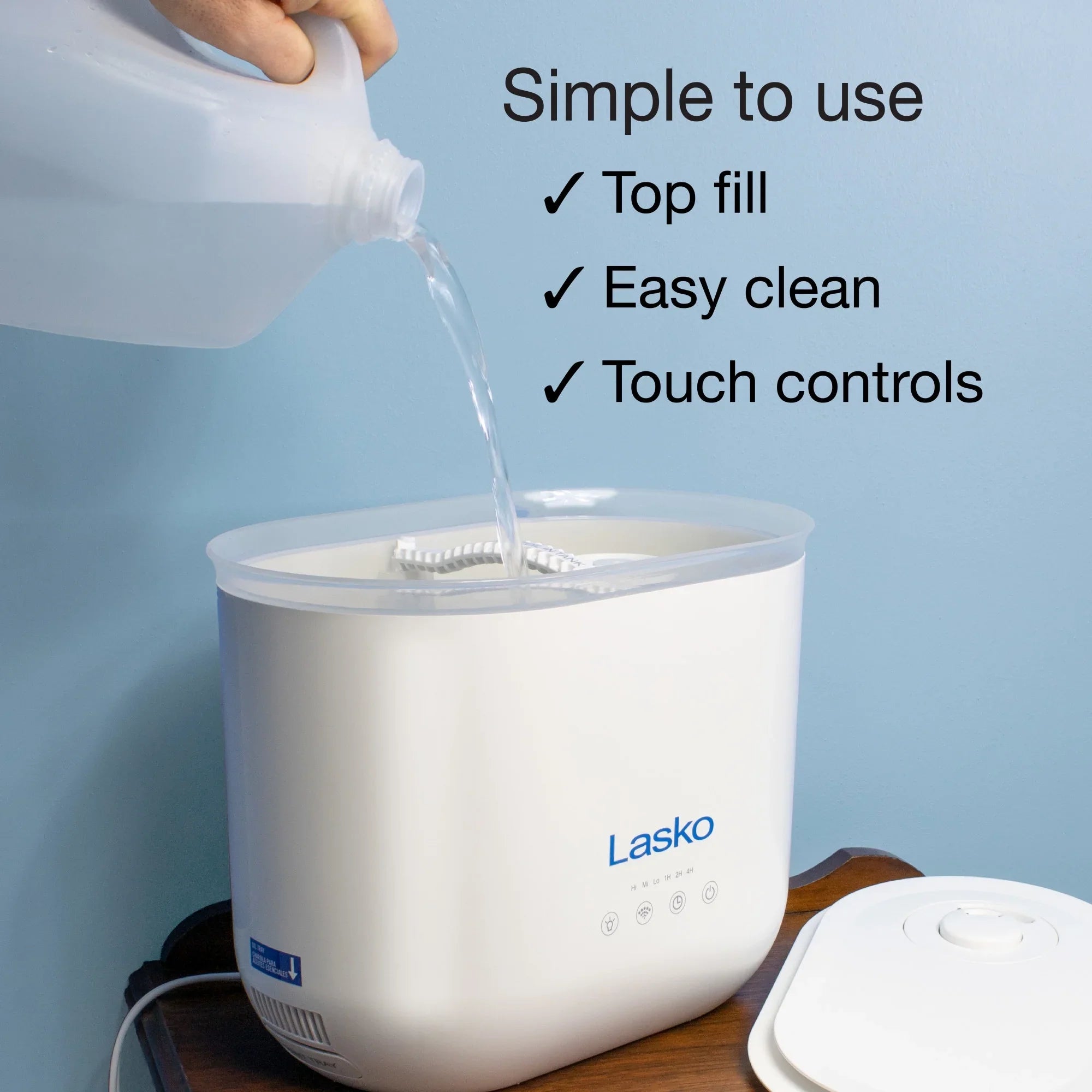 Humidifier Ultrasonic 370 Timer, Mist ft., with Sq. UH250 0.92 Gallon, 18-Hour Lasko Cool