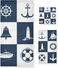 Towels 3 Fingertip Soft Bathroom Cotton Anchor Piece Absorbent Vessel Sailing Decorative for Bath Dreamtimes Hand Towel Sets Lighthouse Checked Towels