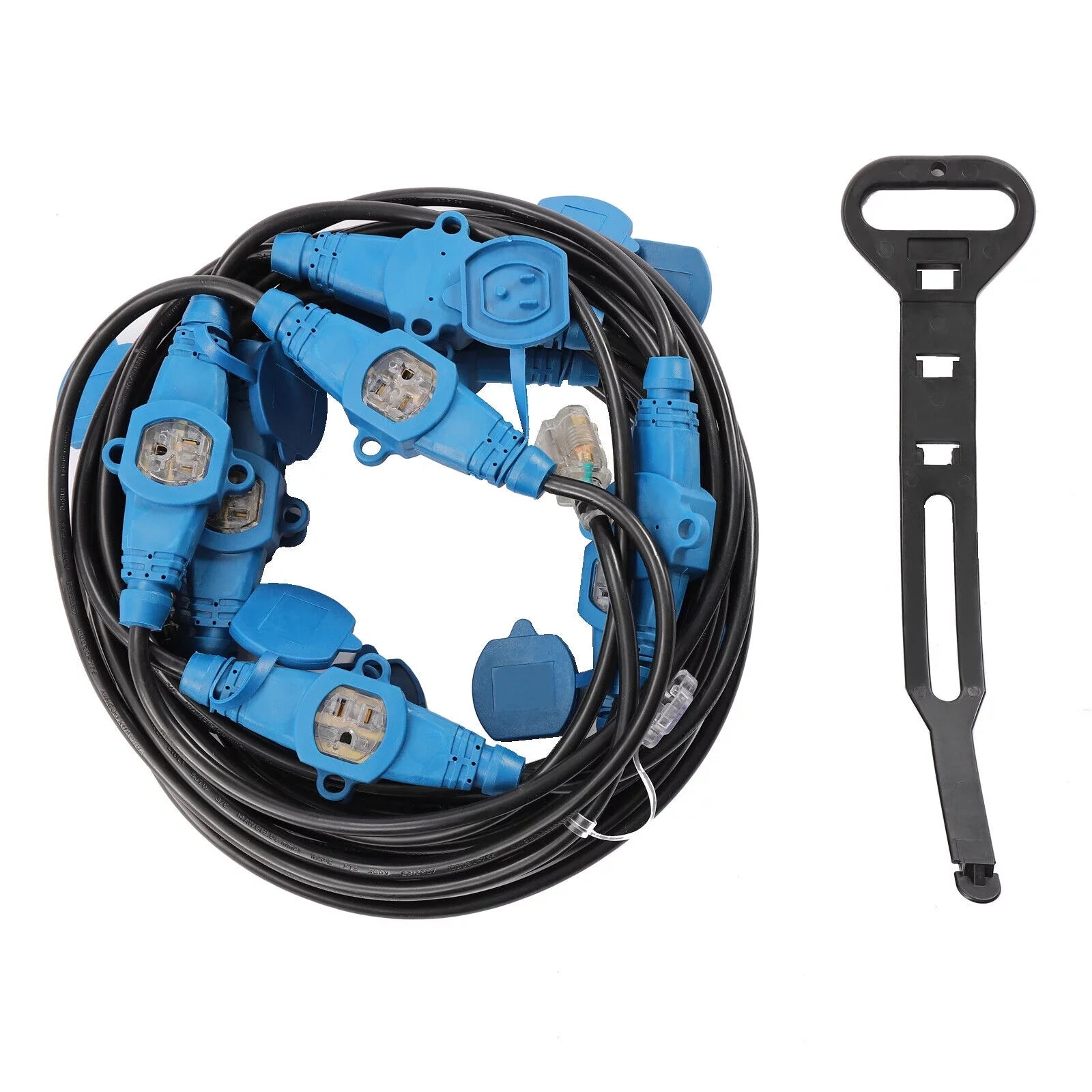 Power Multiple Feet Cable Extension exterior 50 Outlet Cord, Eleven 50FT Gauge 12