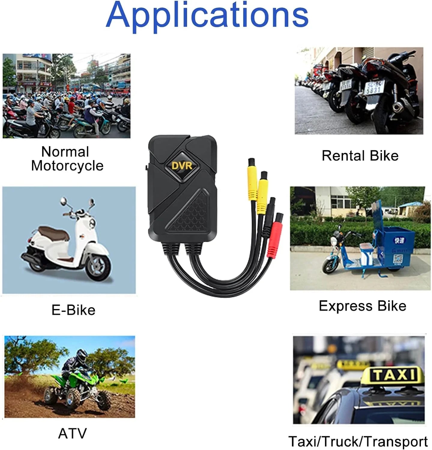 and Video 1 Recording Support 1080P+720P Accessories HD Channel 1080P) Camera Front 1MP Recording Rear (720P) Cam Motorcycle Dash Angle Camera with 120° Function (Only Wide AHD Motorcycle