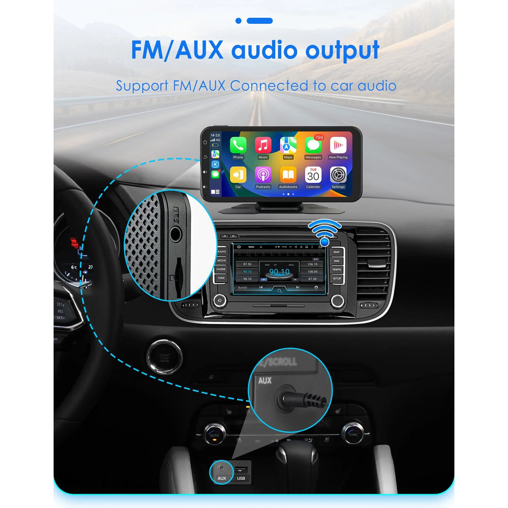 Audio 360° 6.25" Wireless Support Bluetooth Backup Camera GPS With Navigation Car Auto Stereo Receiver Carplay Radio Touchscreen Ossuret Adjustable Android