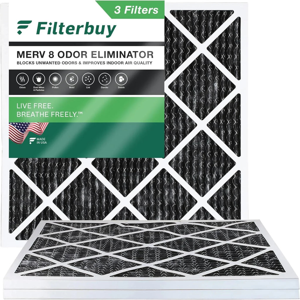 Filters 8 10x10x1 AC Furnace with Eliminator Pleated Filterbuy Odor Activated Carbon MERV (3-Pack) HVAC Air