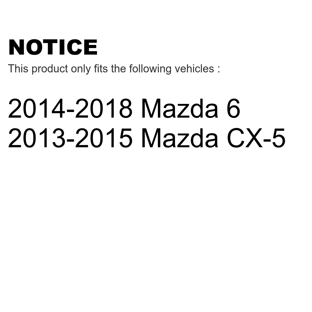Mazda For Front Disc CX-5 Pair Brake Rotors Coated 6 KG-100346