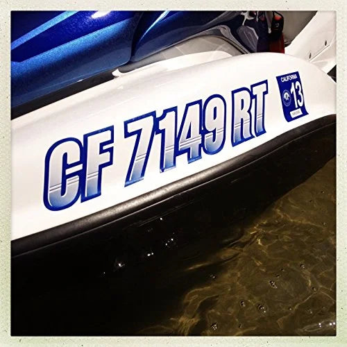 STIFFIE Custom & for Boats Personal Identification Techtron Numbers Marine Alpha-Numeric & Watercraft Kit Registration Letters Decals PWC Navy/Gold Stickers 3"