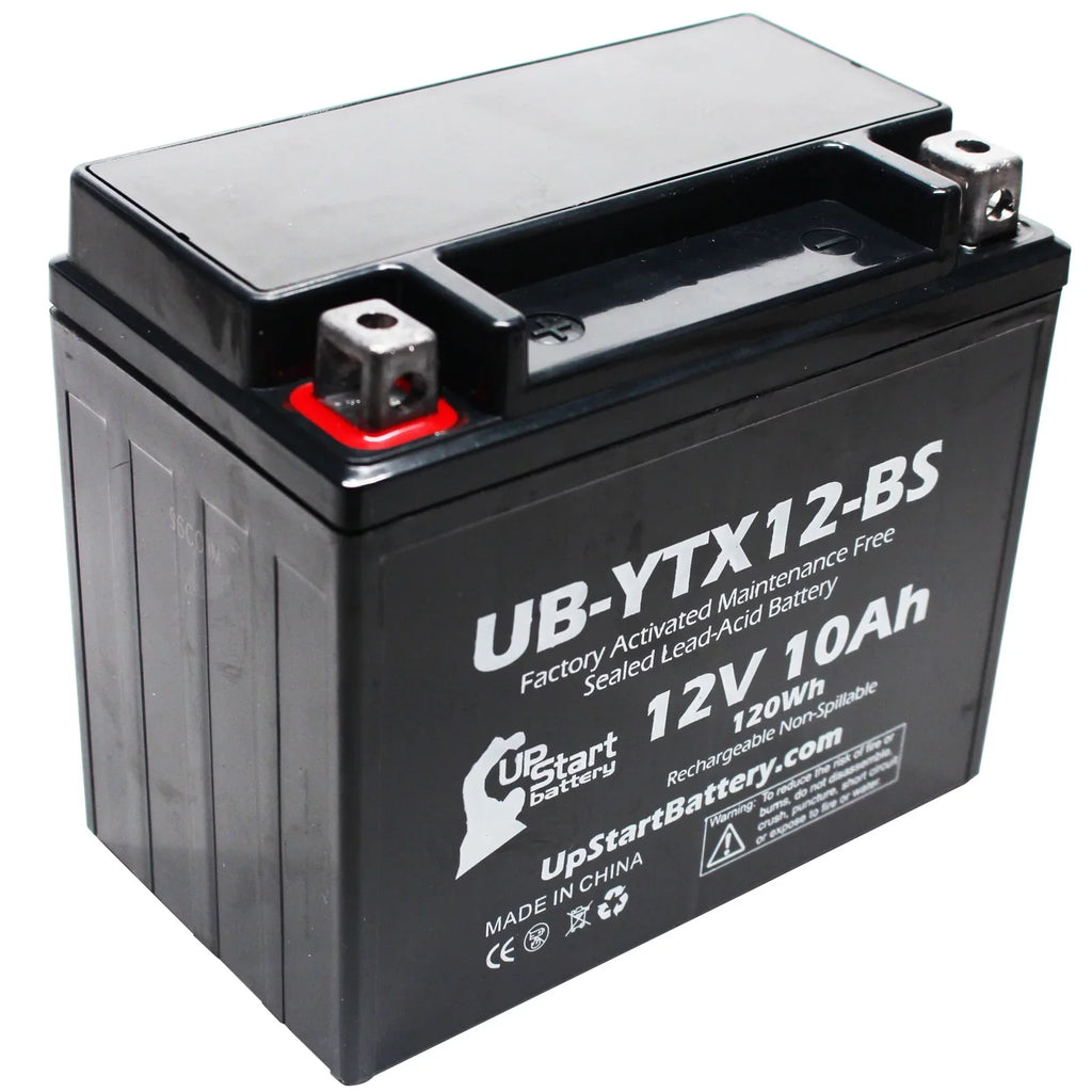 CC 12V, for Motorcycle Battery UpStart 3-Pack Replacement UB-YTX12-BS GSX-R1000 Factory Activated, 2003 10Ah, Battery - Free, Maintenance 1000 Suzuki