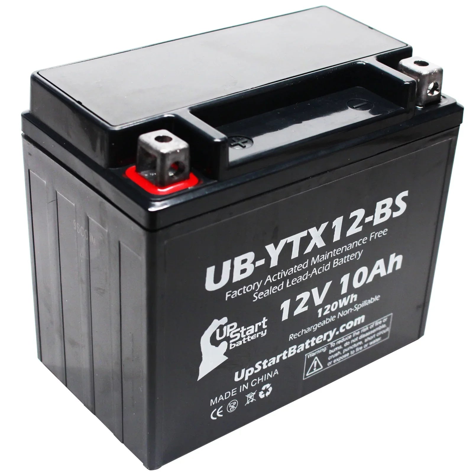 CC 12V, for Motorcycle Battery UpStart 3-Pack Replacement UB-YTX12-BS GSX-R1000 Factory Activated, 2003 10Ah, Battery - Free, Maintenance 1000 Suzuki