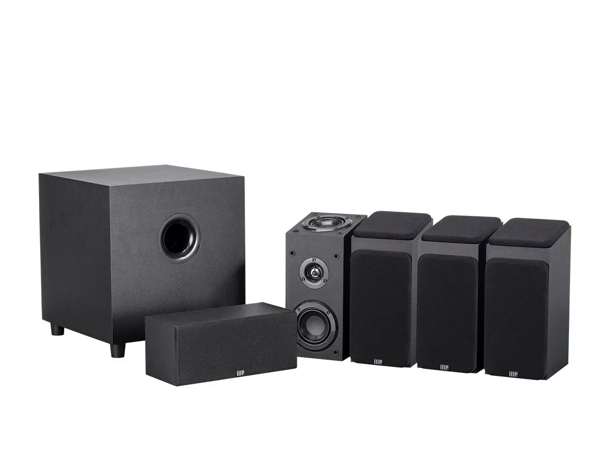 200 Home 5.1.4-Ch. 8 Inch System Immersive Black With Watt Monoprice - Subwoofer Premium Theater