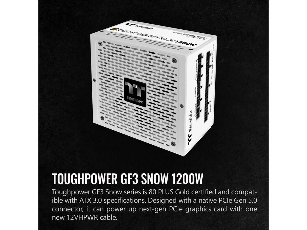 10 Snow Ready SLI/Crossfire 3.0 Included, PS-TPD-1200FNFAGU-N, PCIe Thermaltake Connector Gen.5 Standard 12VHPWR Edition Toughpower Year Modular Warranty Gold Supply, Power 600W 80+ 1200W ATX Full GF3