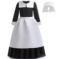 Kids with Wig Series Outfit outfit Sleeve Wednesday Addams Hkiytime outfit Skirt Girls Cosplay Long 2022 Halloween TV Clothes