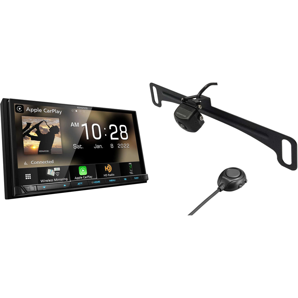 Mounting Multi-Angle View Camera with DMX908S Rear with CMOS-320LP Kenwood Receiver MultiMedia Plate License