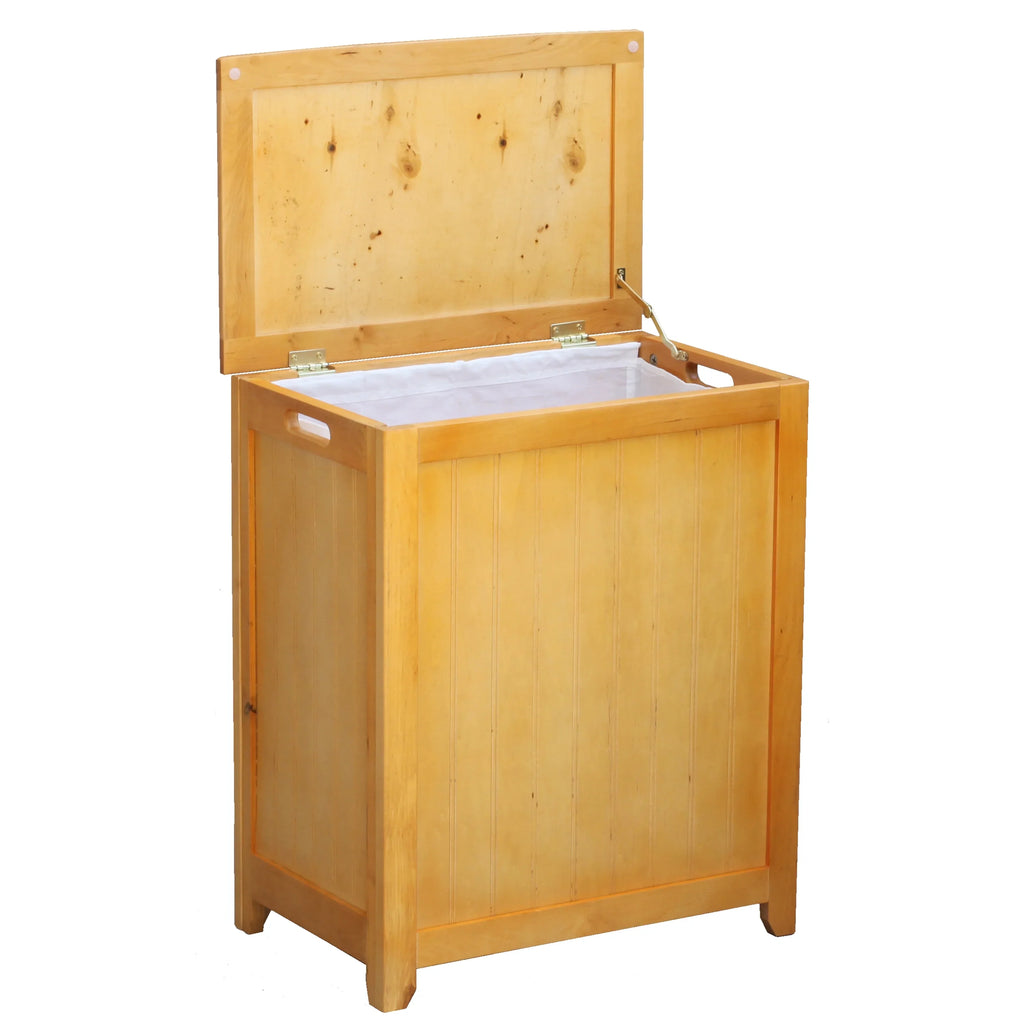 Interior Wood Natural Rectangular Hamper Oceanstar Finished RHP0109N with Bag Laundry