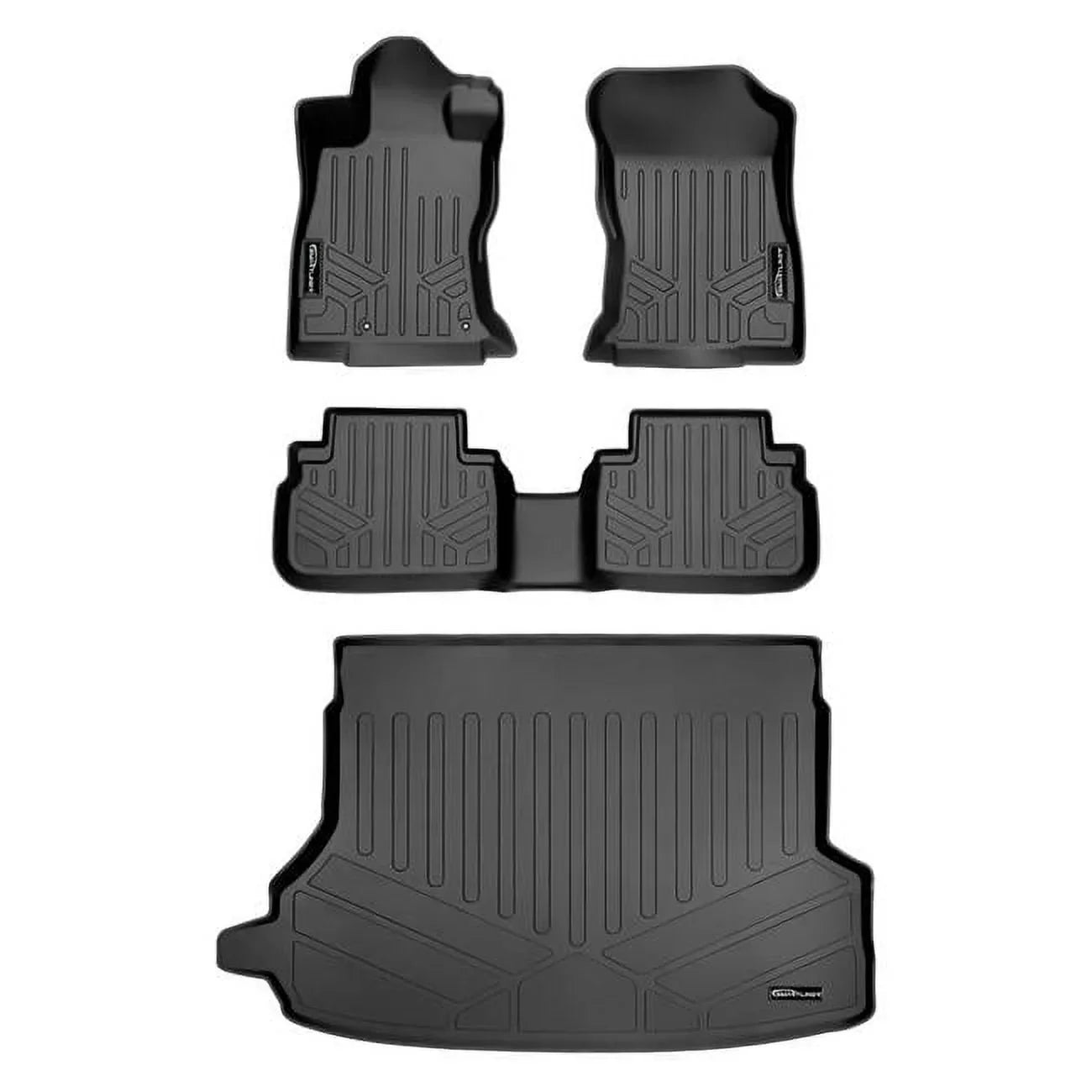 2019-2021 Floor for Fits Rows Without Subaru - Fit Mats Liner Black SA0452-B0452-D0452 Set Custom 2 Subwoofer Forester, & Cargo Smartliner
