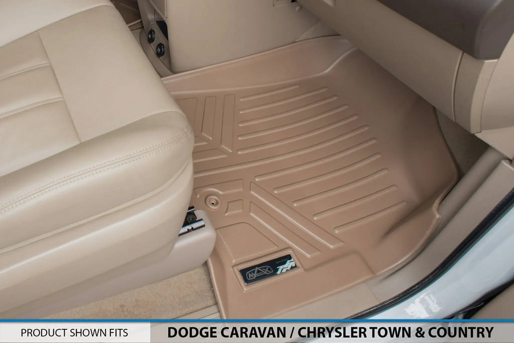 Mats Caravan Liner Floor Rows Smartliner 1st/2nd Tan Grand for Dodge 2008-2020