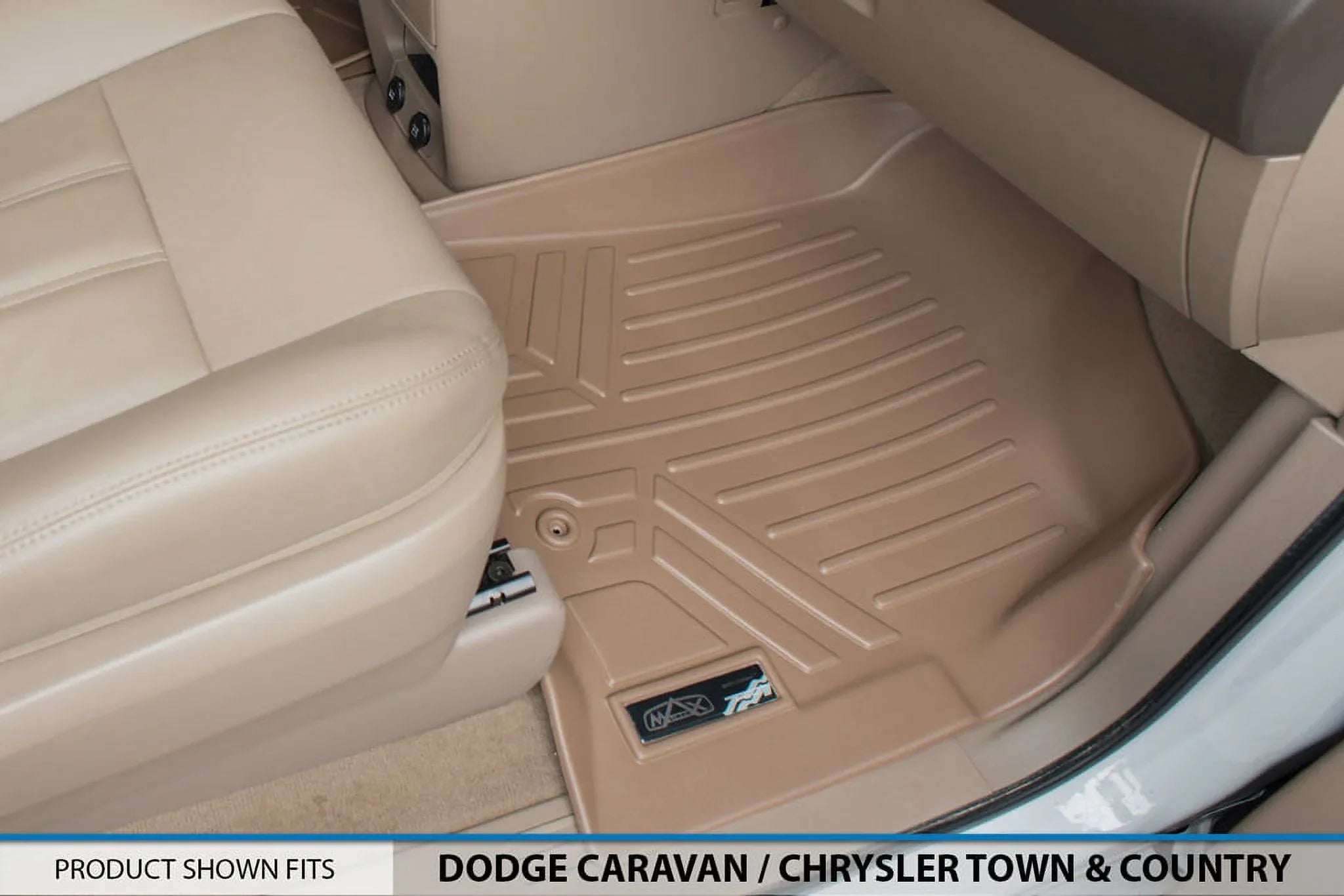 Mats Caravan Liner Floor Rows Smartliner 1st/2nd Tan Grand for Dodge 2008-2020