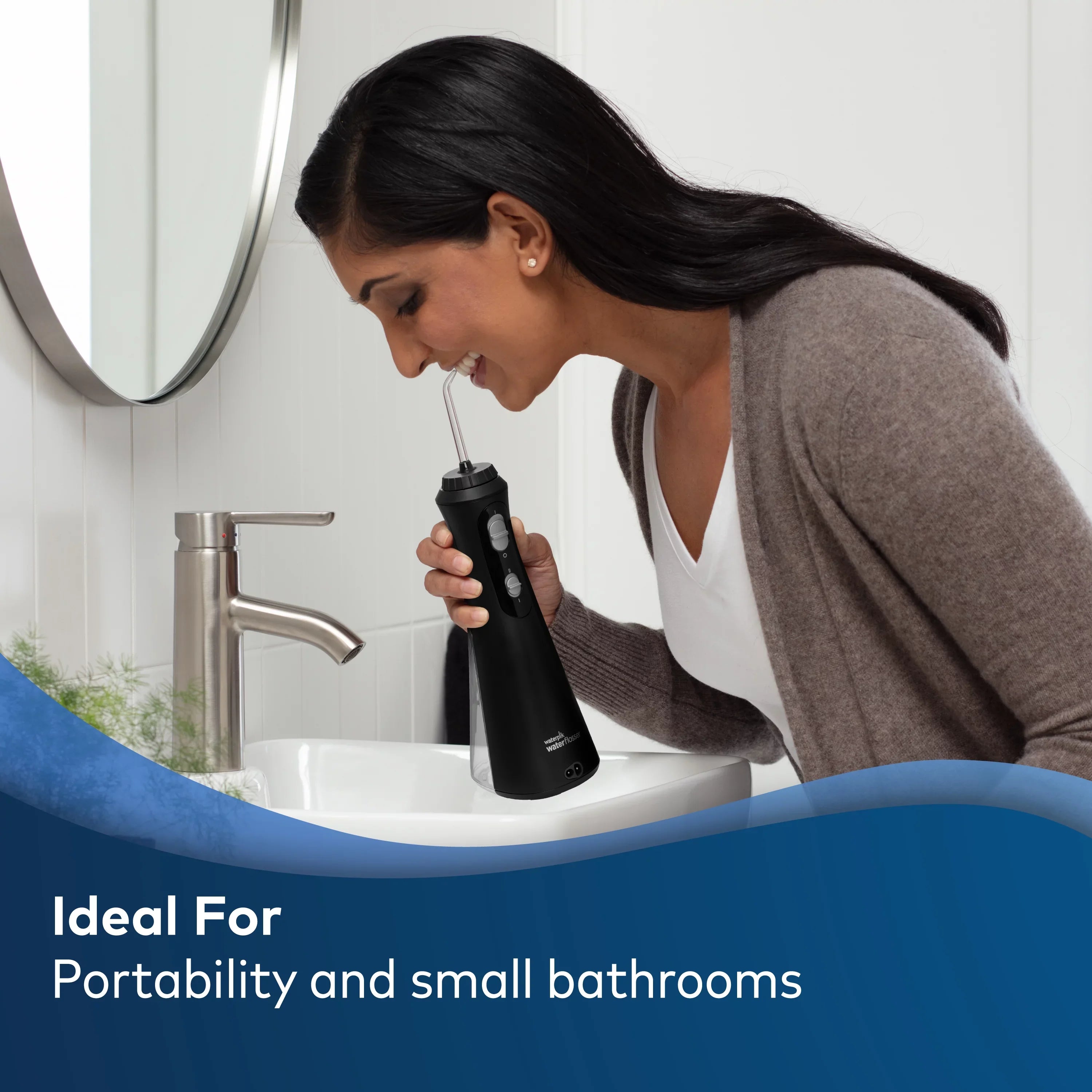 Black Waterpik Oral Portable liquid Cordless Plus Flosser Irrigator,
