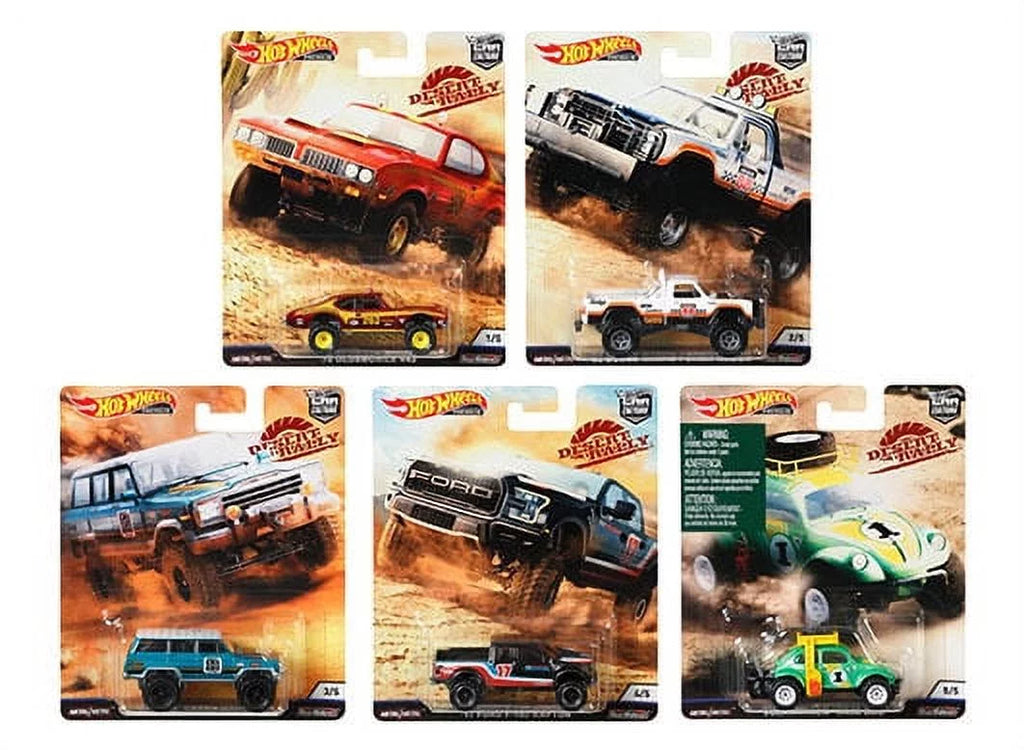 1/64 Car Model Cars Premium Diecast 2019 Hot Wheels Series FPY86-956K Desert 5 Rally Culture Cars, of Set