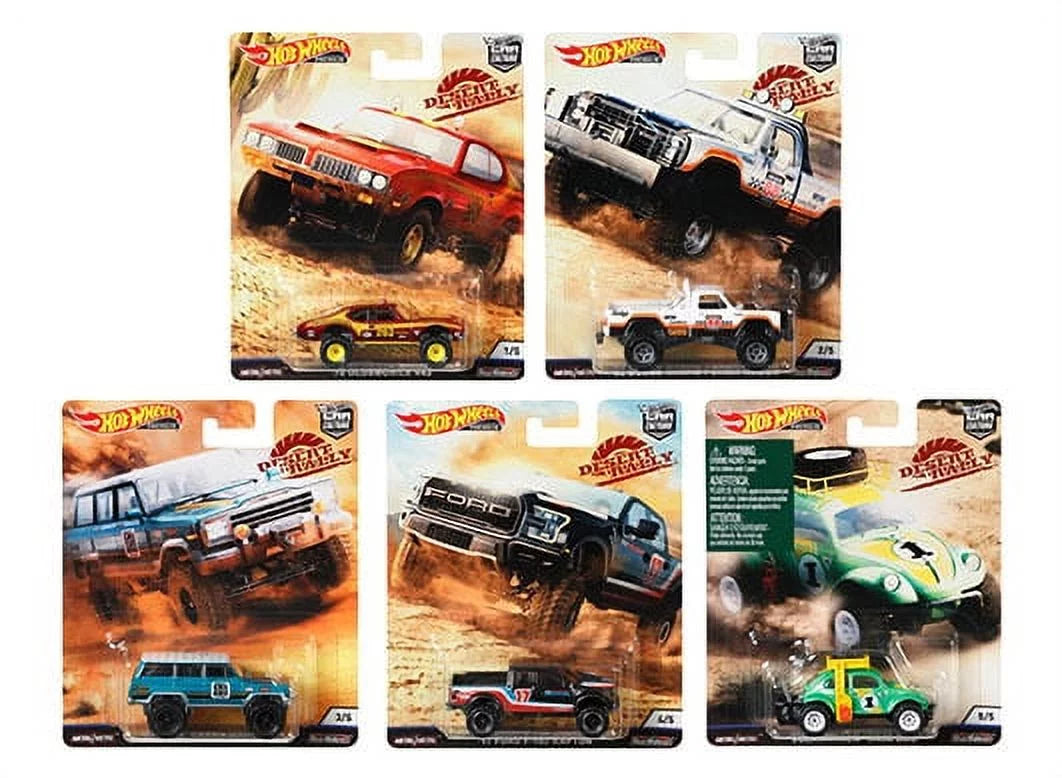 1/64 Car Model Cars Premium Diecast 2019 Hot Wheels Series FPY86-956K Desert 5 Rally Culture Cars, of Set