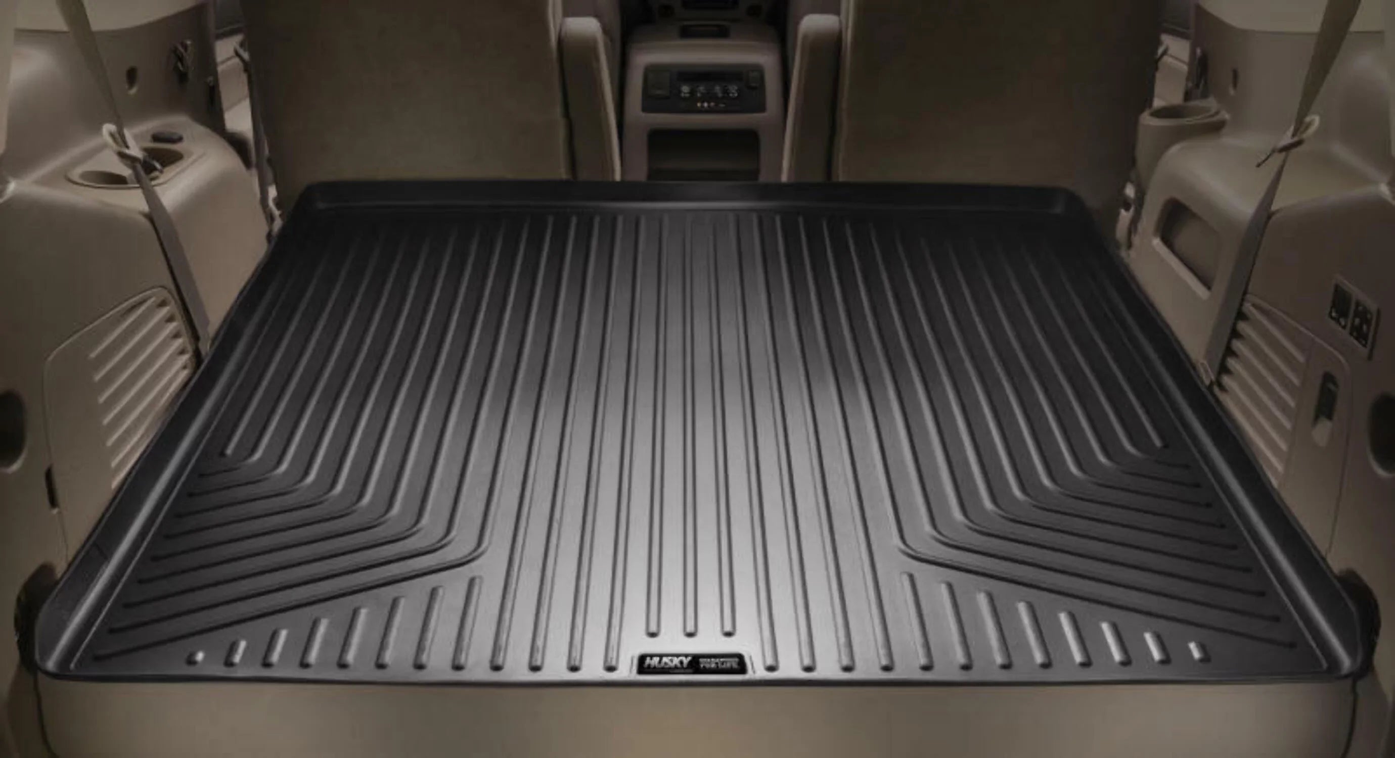 2nd RealTruck folded Black by Yukon; Cadillac with Series back Seat Weatherbeater Compatible Escalade/Chevrolet Husky row 2nd over flat 15-20 3rd of Tahoe/GMC Cargo fits Behind row Seats Liner