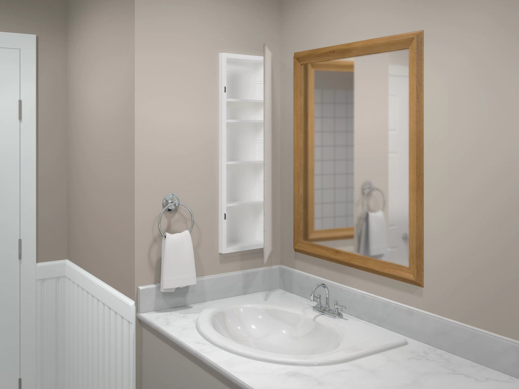 Recess-Mount Frameless American 12 36 x Mirror Medicine in., Rectangle, Reversible Pride Cabinet,