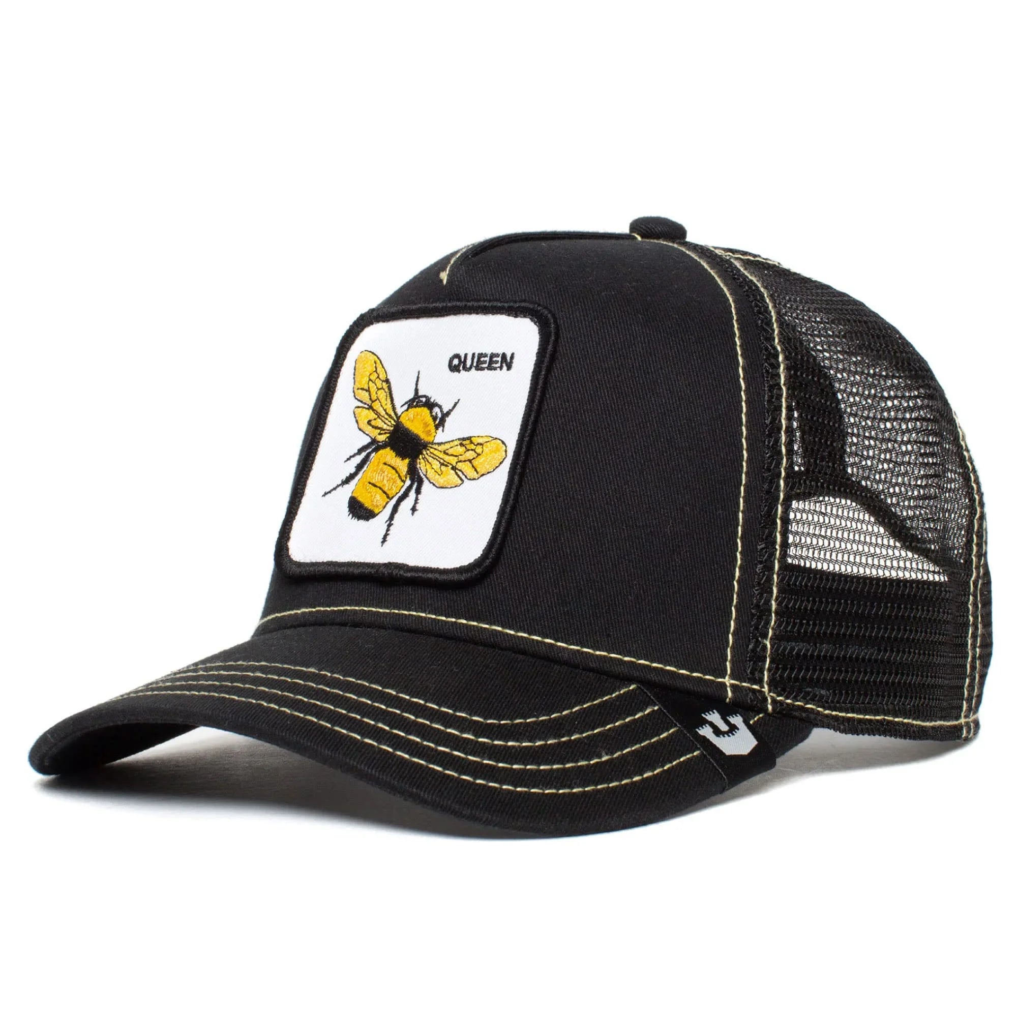 Hat, Unisex Adjustable dimension Trucker One Goorin Farm The Bee), Black (Queen Original Bros. Snapback