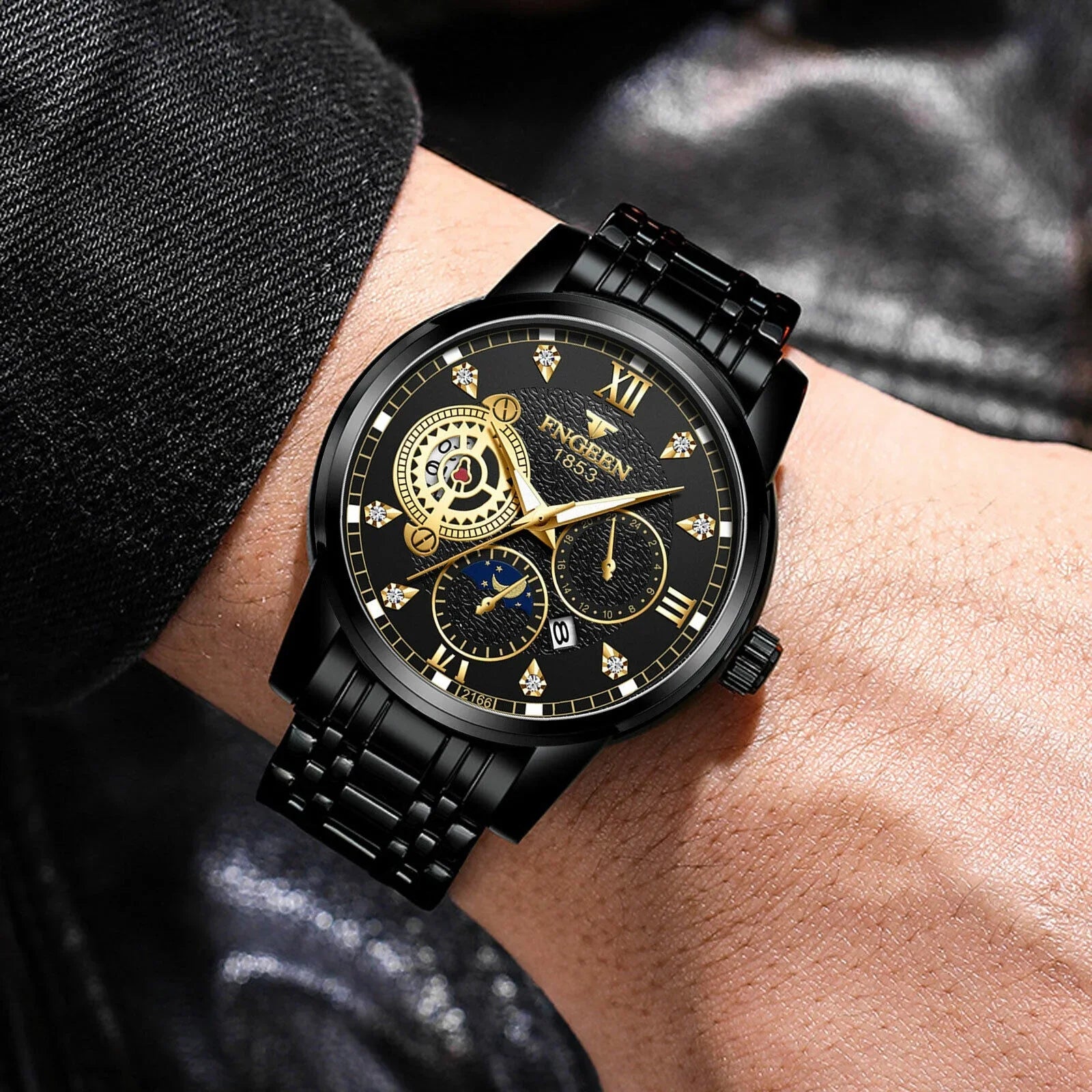 Watch Classic Wristwatch Quartz Luxury Steel Waterproof Men's Stainless Luminous