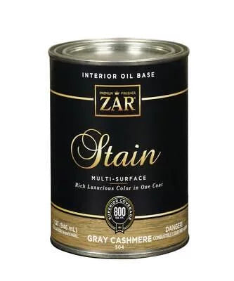 (Pack Wood ZAR Oil-Based Gray Semi-Transparent 4) of Stain 1 Cashmere qt.
