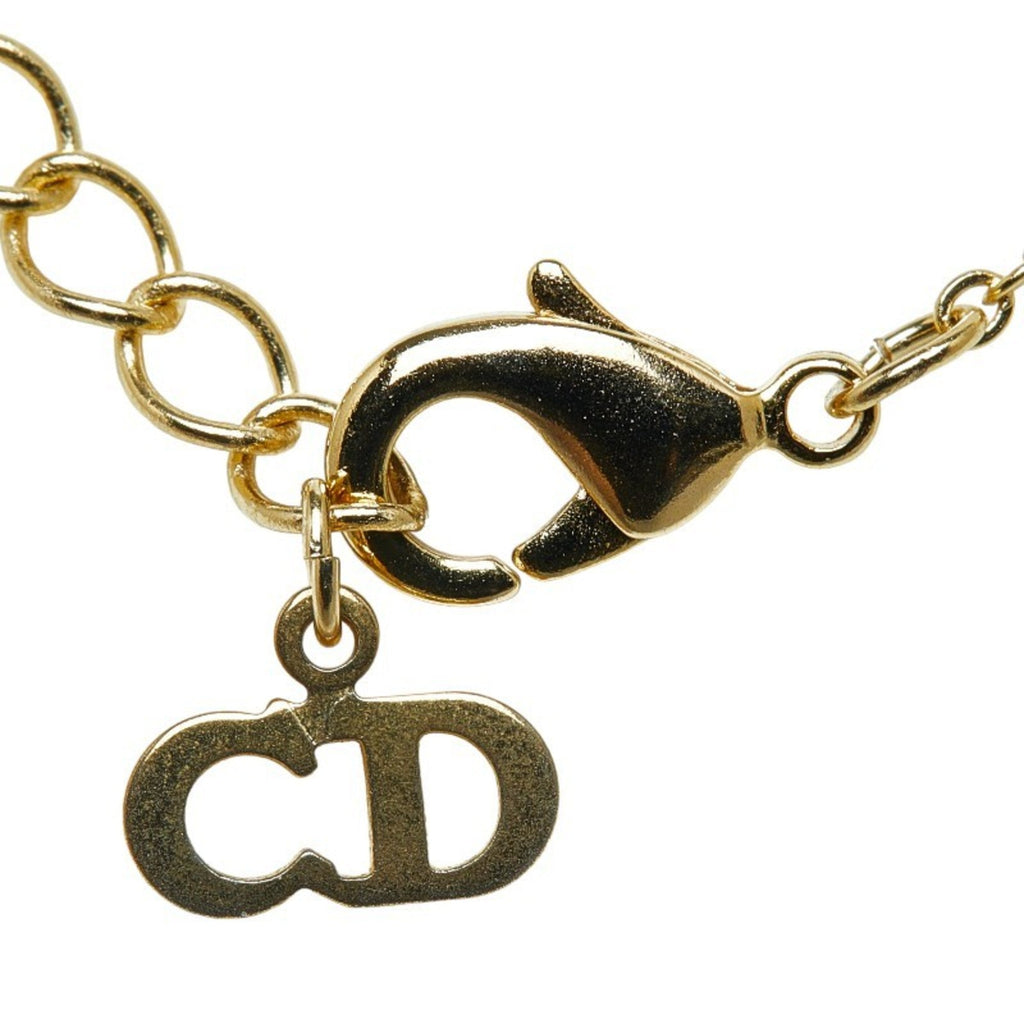 Necklace Dior Women's Pre-Owned Heart (Good) Dior Christian Gold Rhinestone Plated