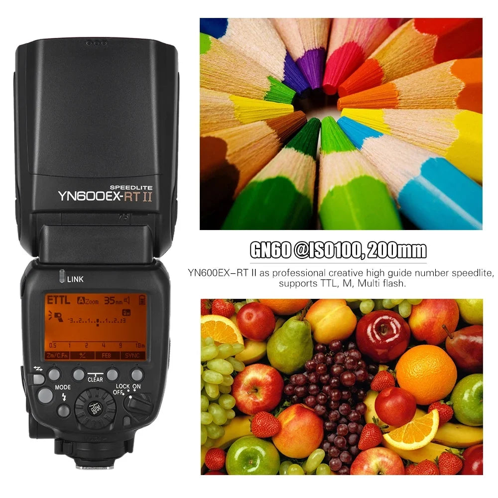 II Wireless 600EX-RT GN60 TTL YN600EX-RT Zooming 1/8000s HSS Auto/ EX Creative Master Camera Support YONGNUO 2.4G Professional YN6000 Canon Speedlite II Flash for RT Manual as