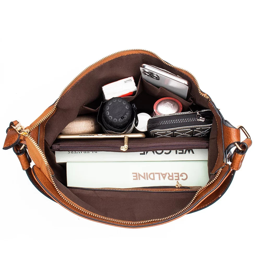 Crossbody Satchel Bag Leather Women Shoulder Handbag Tote BESTSPR Handbag