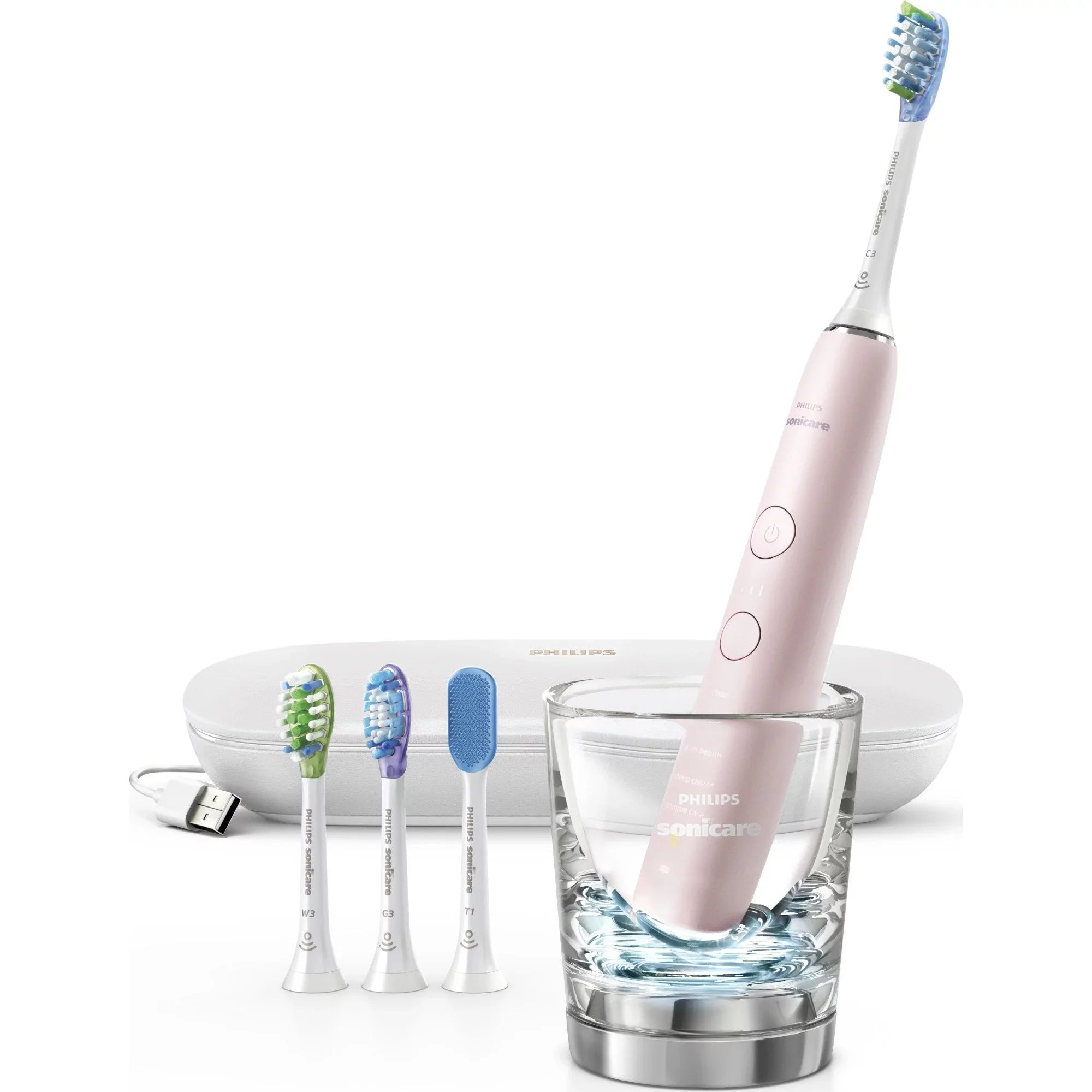 Toothbrush, DiamondClean Smart Sonicare Electric 9500 HX9924/21 Power Rechargeable Philips Pink,