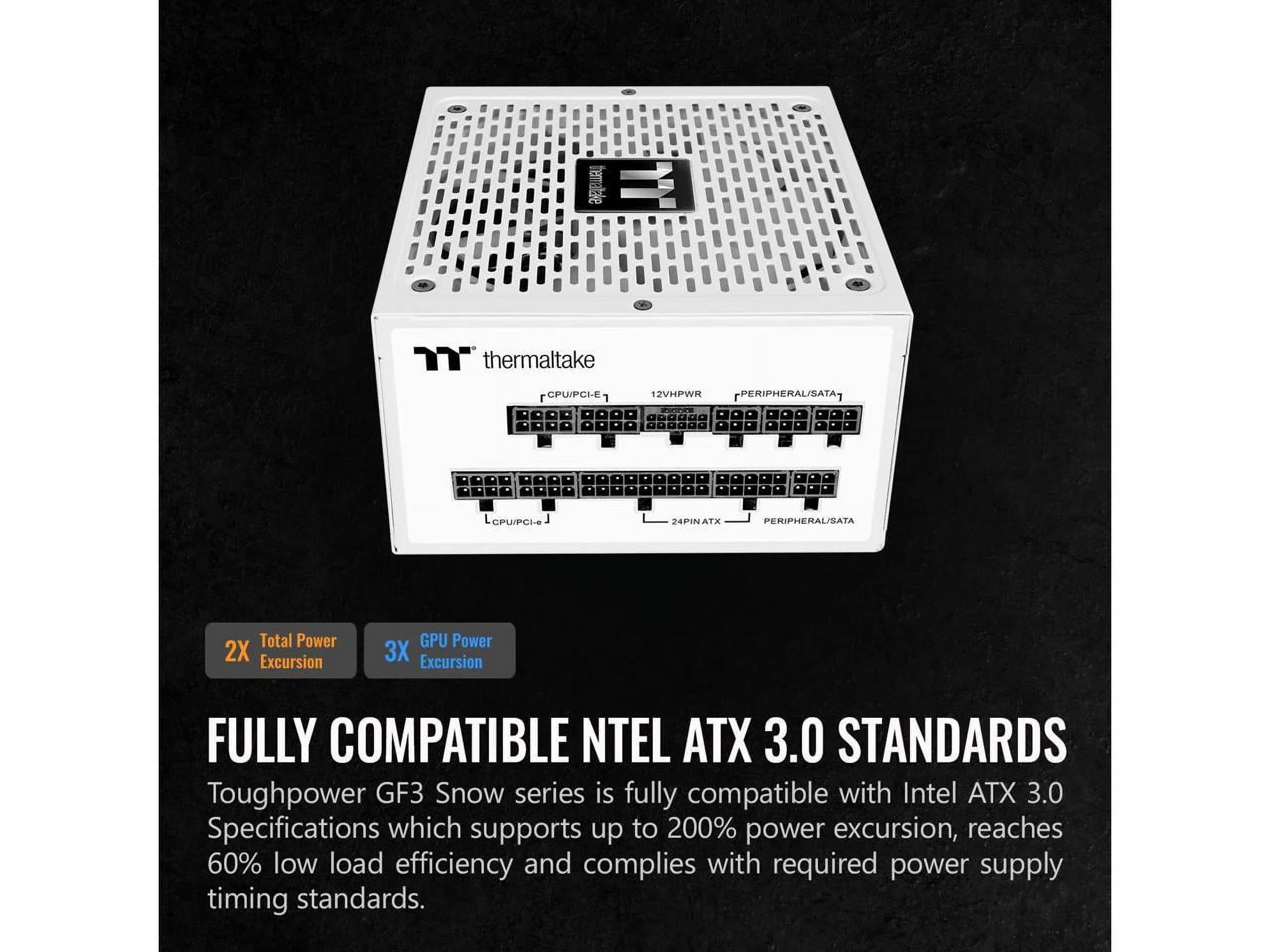 10 Snow Ready SLI/Crossfire 3.0 Included, PS-TPD-1200FNFAGU-N, PCIe Thermaltake Connector Gen.5 Standard 12VHPWR Edition Toughpower Year Modular Warranty Gold Supply, Power 600W 80+ 1200W ATX Full GF3