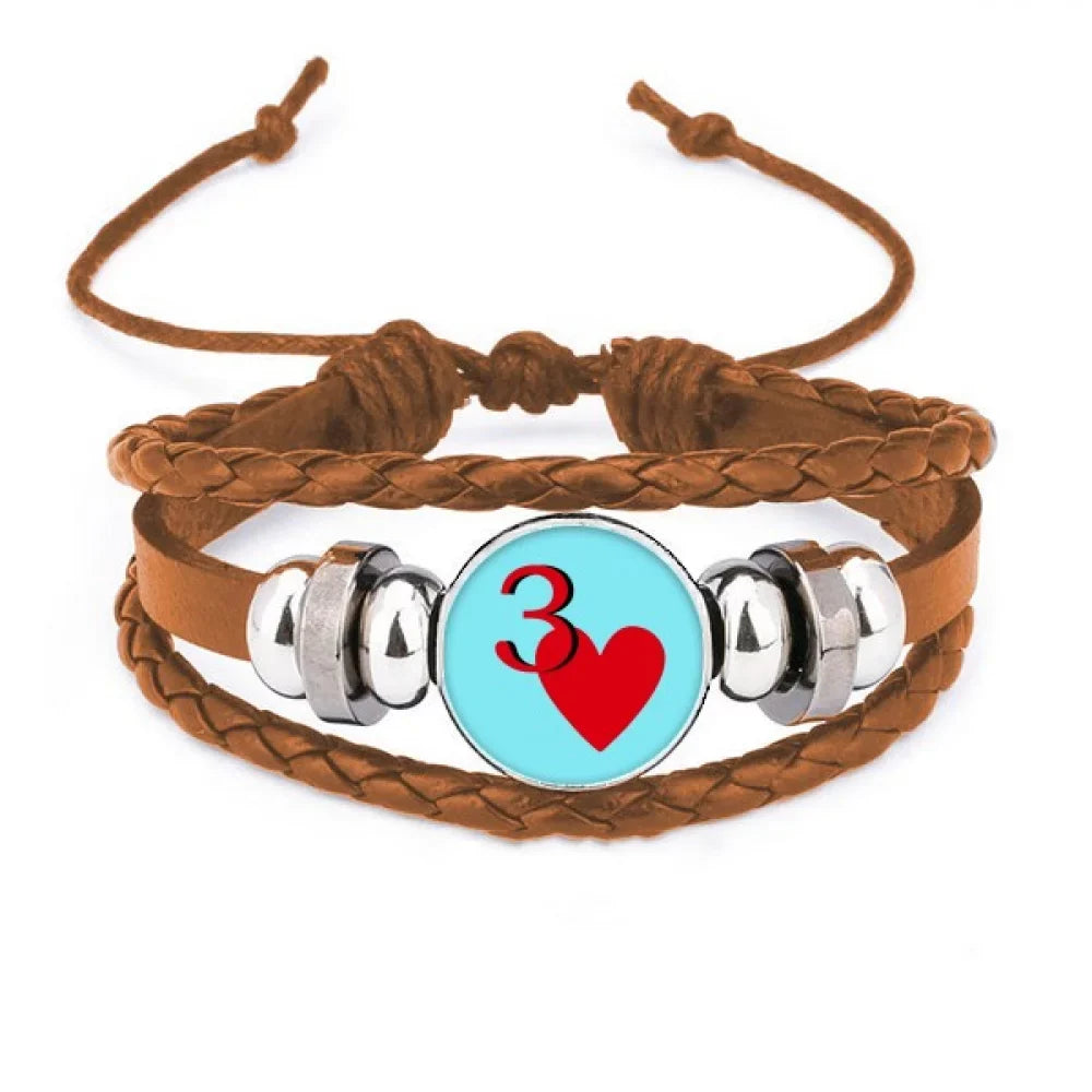 Heart Bracelet Jewelry Leather Wristband 3 Jupiter Love Ornament Poker