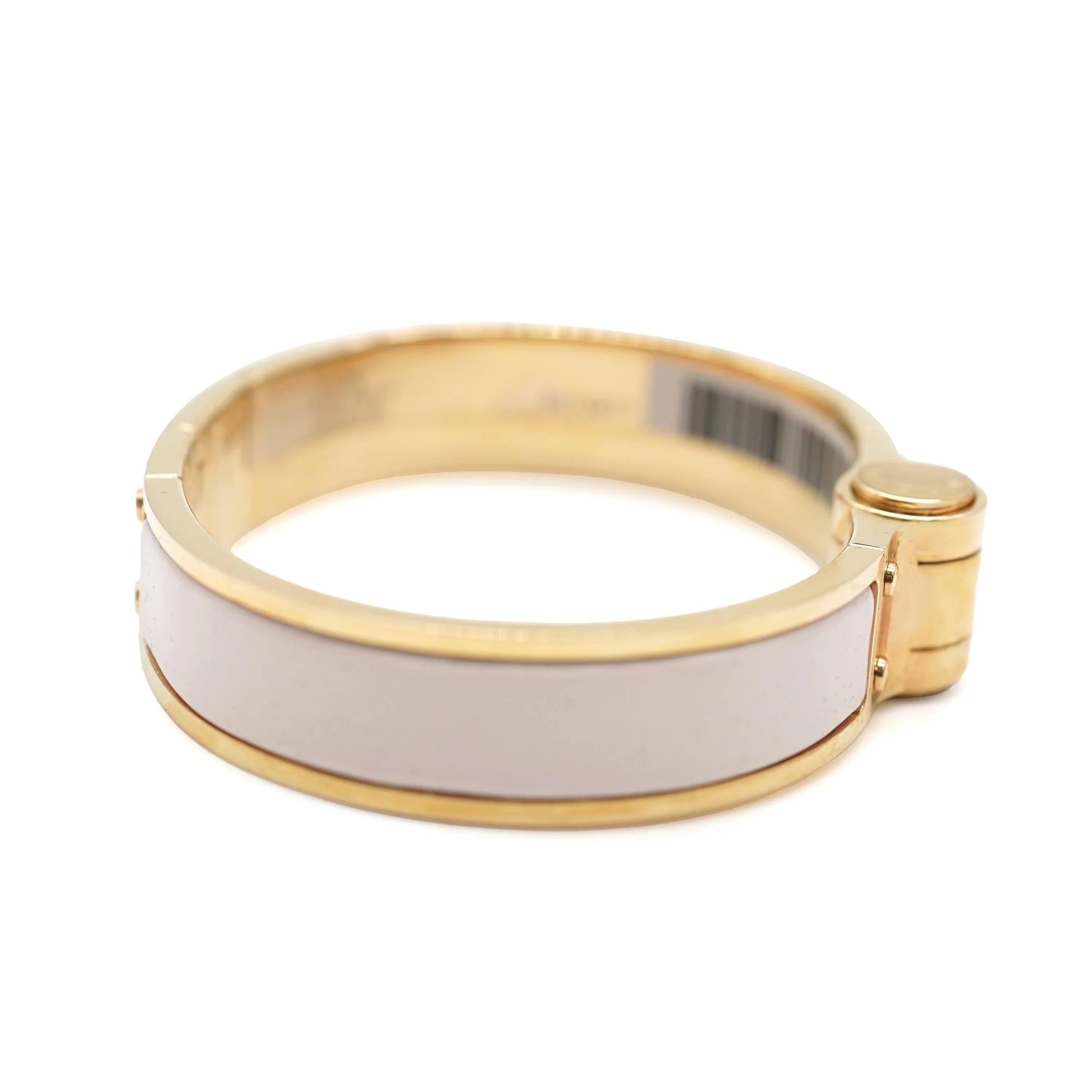 Uni Hinged Narrow Charniere Candeur Bracelet In Pre-Owned Rose Hermes