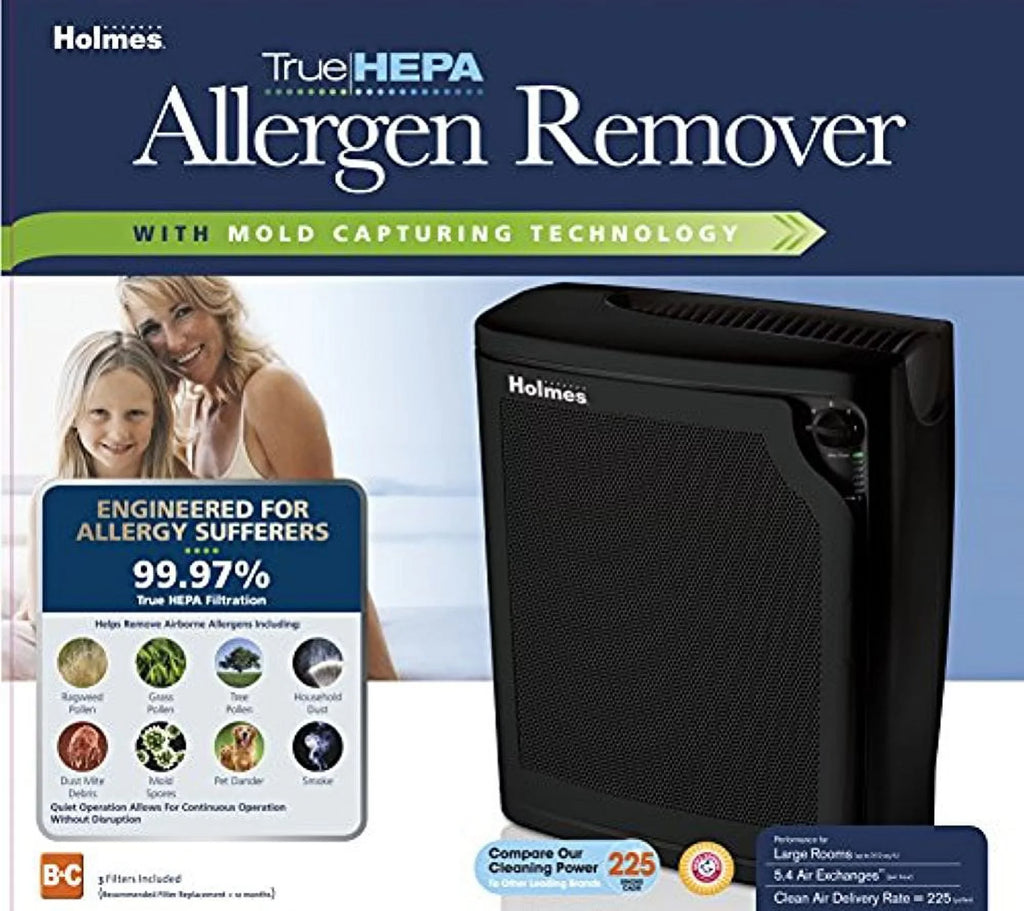 Black 4-Speed Air True kzdkc Large Holmes Room Purifier, HEPA Medium,