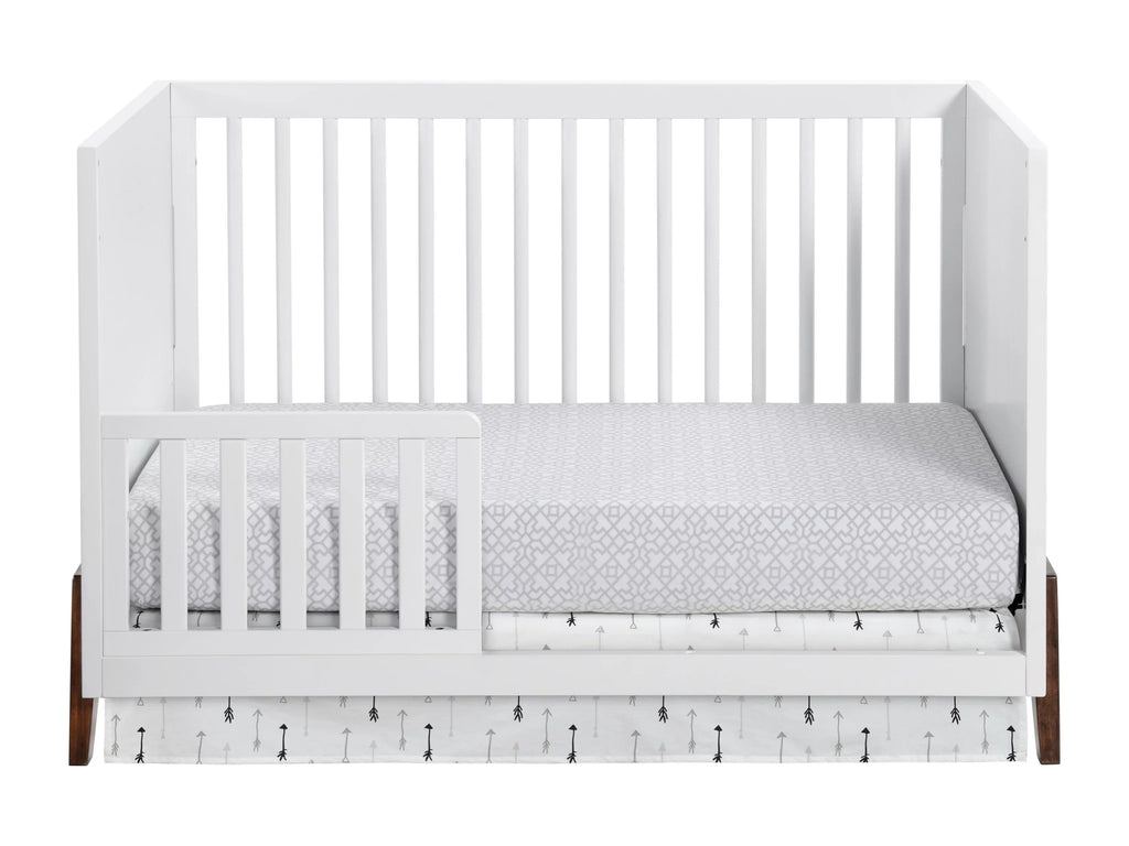 Modern & Island Walnut, Crib White 3-in-1 Wooden Oxford Mari Baby Crib, Convertible