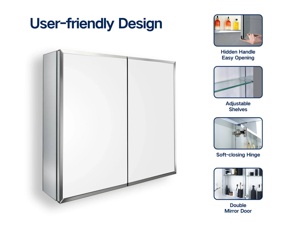 Reflections Mirror Medicine Cabinet Elegant Double Door