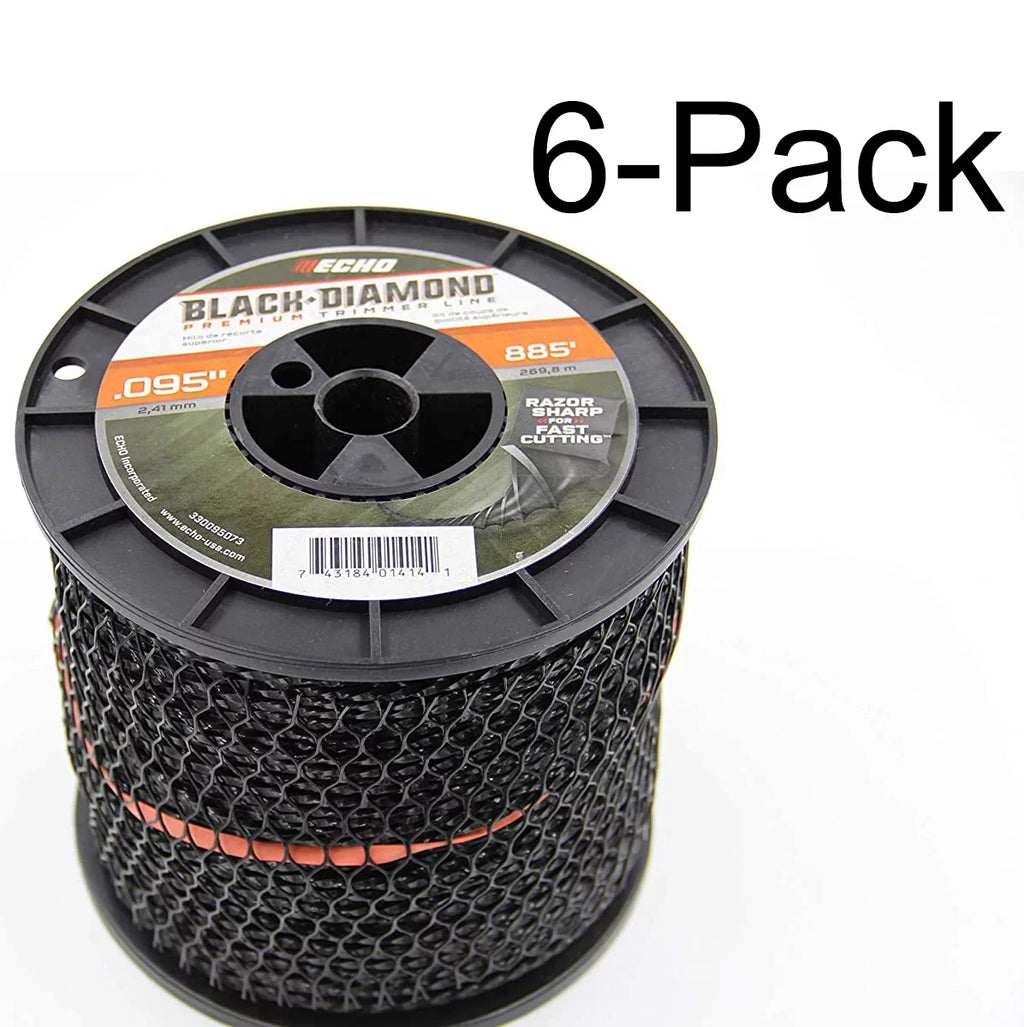 330095073-6PK 885ft Spool (dia.) Black Diamond Line Trimmer .095" Echo Genuine