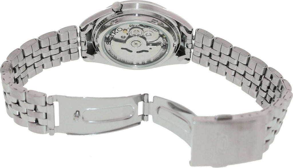 Men's Dial Seiko - - Bracelet White/Silver Watch Automatic Gold-Tone Steel 5 with