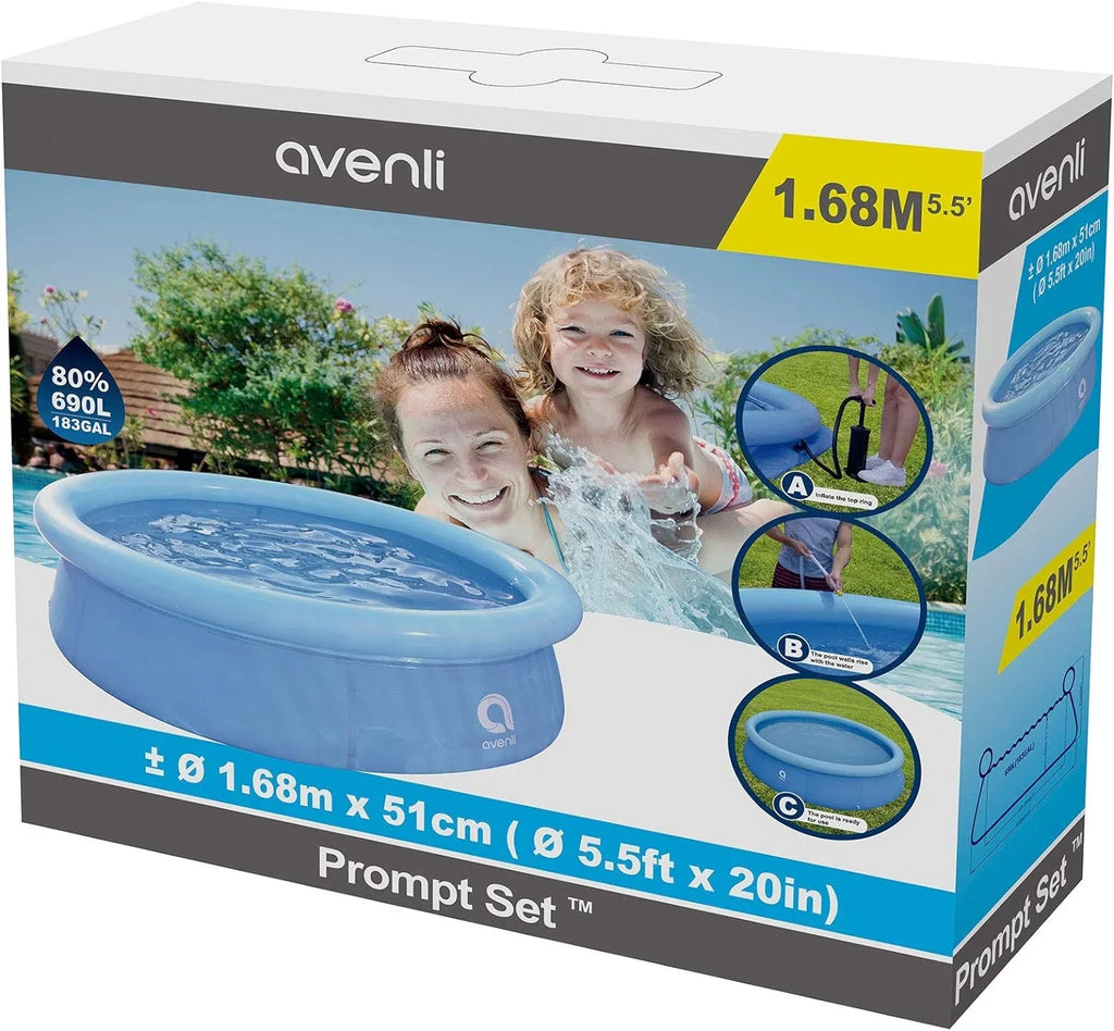 Ground 20 Pool, 1 X Swimming 2 Backyard To exterior Inflatable Foot Prompt Capacity Kiddie Blue Above Person 5.5 Set 12014 Avenli Kids Inch