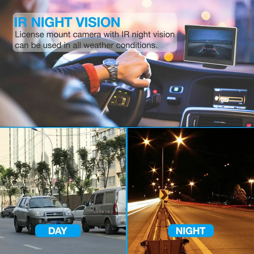 '+ Rear Vision Electronicles System Car Camera 5" HD Wireless Parking Backup View MM Night Monitor